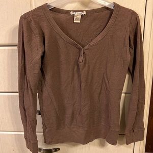 Forever brown large long sleeve 100% cotton